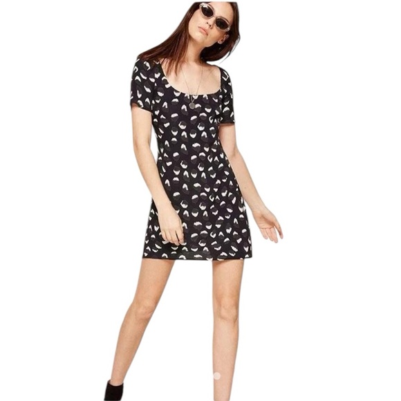 Reformation Jalen Short Sleeve Mini Dress in Wild Child Print - Navy - Size 6 - Picture 11 of 12